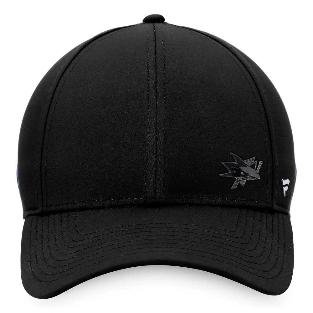 Women's Fanatics Black San Jose Sharks Authentic Pro Road Structured Adjustable Hat