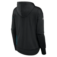 Women's Fanatics  Black San Jose Sharks Authentic Pro Scuba Full-Zip Hoodie