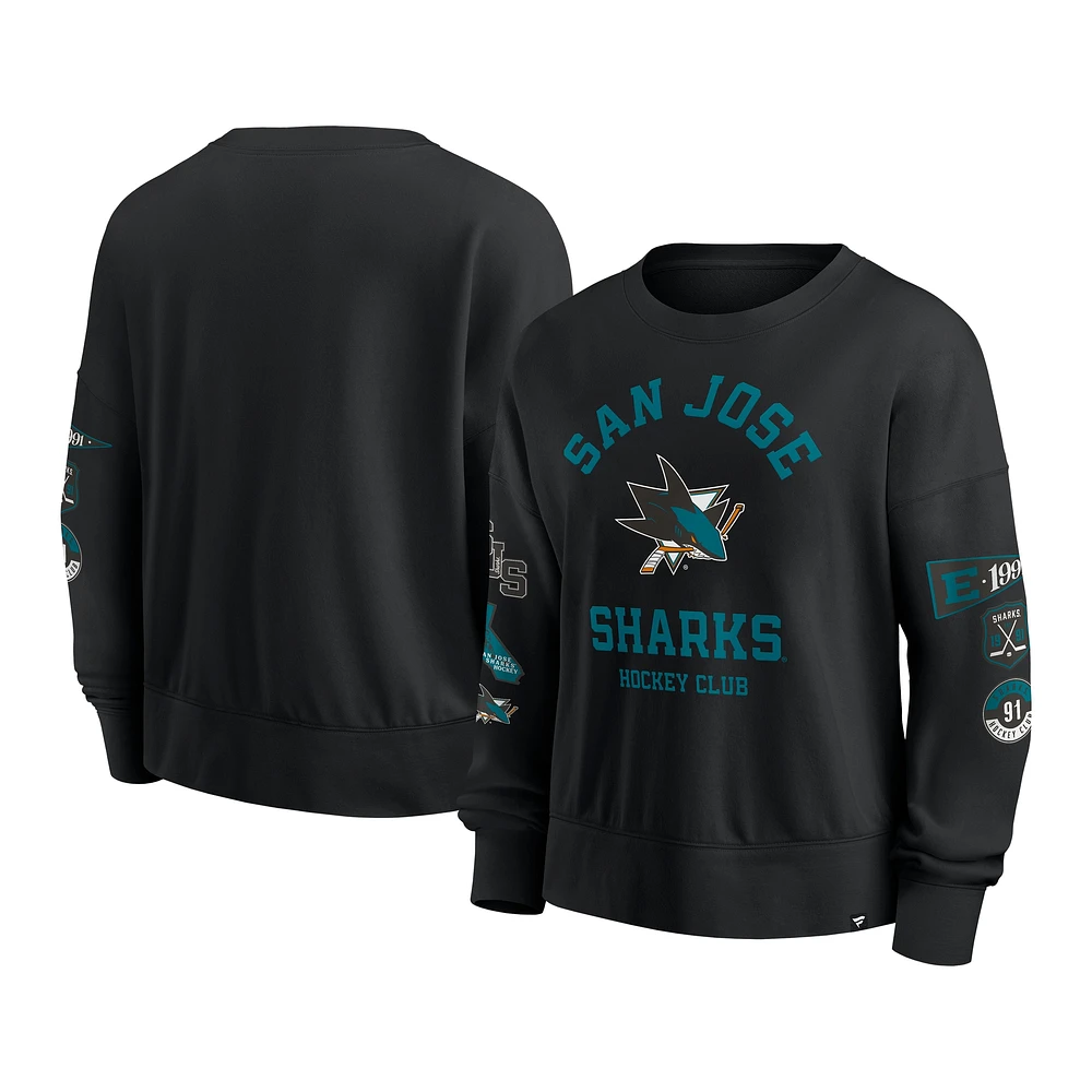 Sweat-shirt à capuche noir San Jose Sharks Go Team pour femme Fanatics