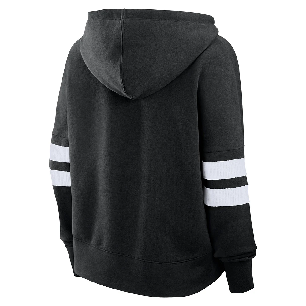 Women's Fanatics Black San Jose Sharks Oversized Seize Pullover Hoodie