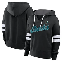 Women's Fanatics Black San Jose Sharks Oversized Seize Pullover Hoodie