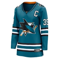 Maillot de joueur échappé à domicile Fanatics Logan Couture des Sharks San Jose, sarcelle