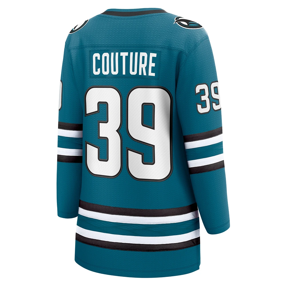 Maillot de joueur échappé à domicile Fanatics Logan Couture des Sharks San Jose, sarcelle