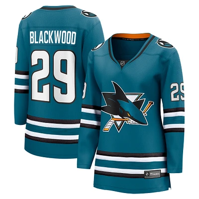 Fanatics pour femmes Mackenzie Blackwood Sarcelle San Jose Sharks Maillot de joueur échappé à domicile