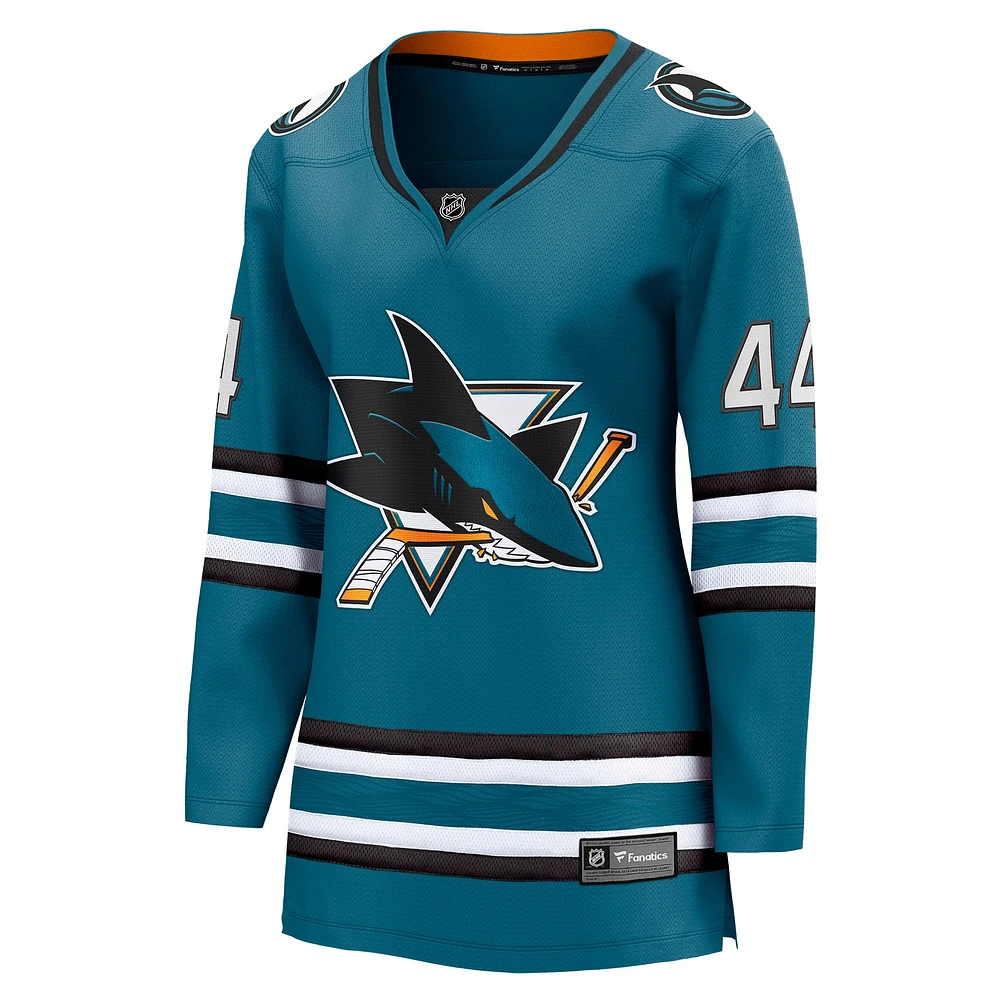 Fanatics pour femmes Marc-Edouard Vlasic Sarcelle San Jose Sharks Maillot de joueur échappé à domicile