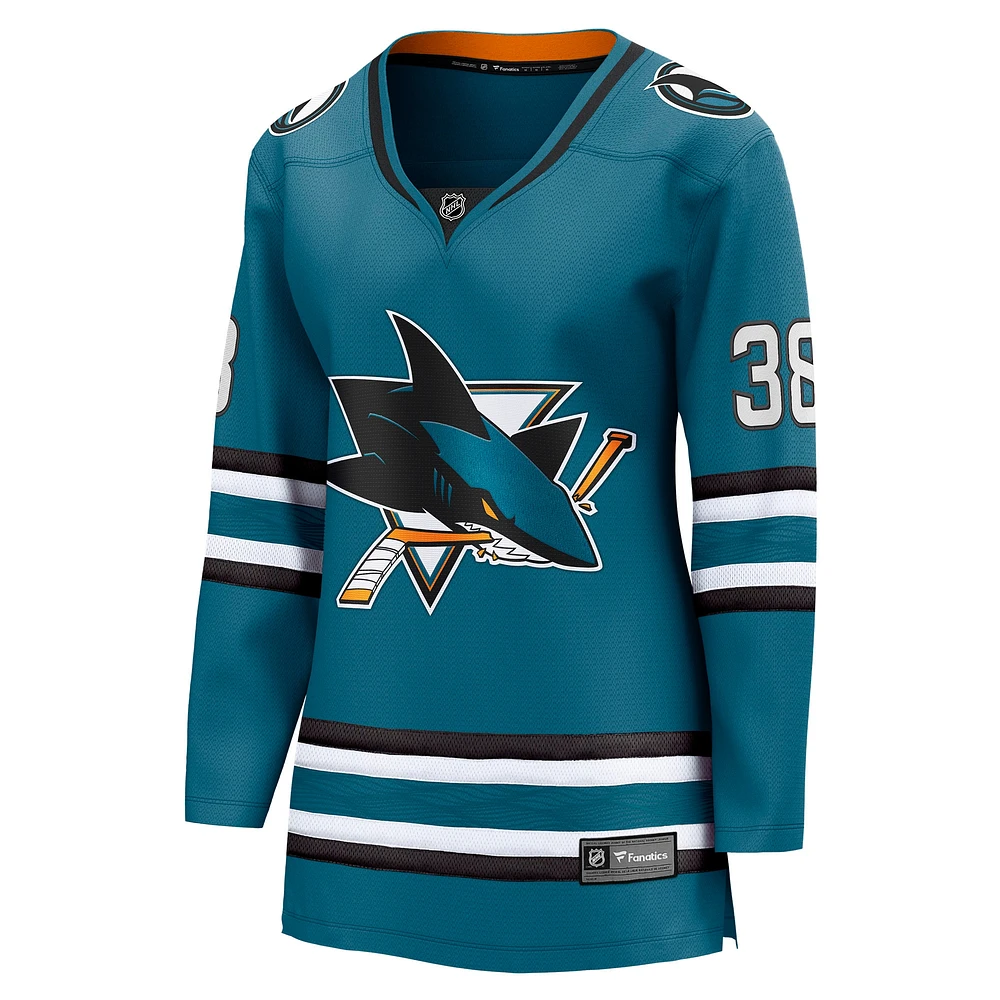 Fanatics pour femmes Mario Ferraro Sarcelle San Jose Sharks Maillot de joueur échappé à domicile