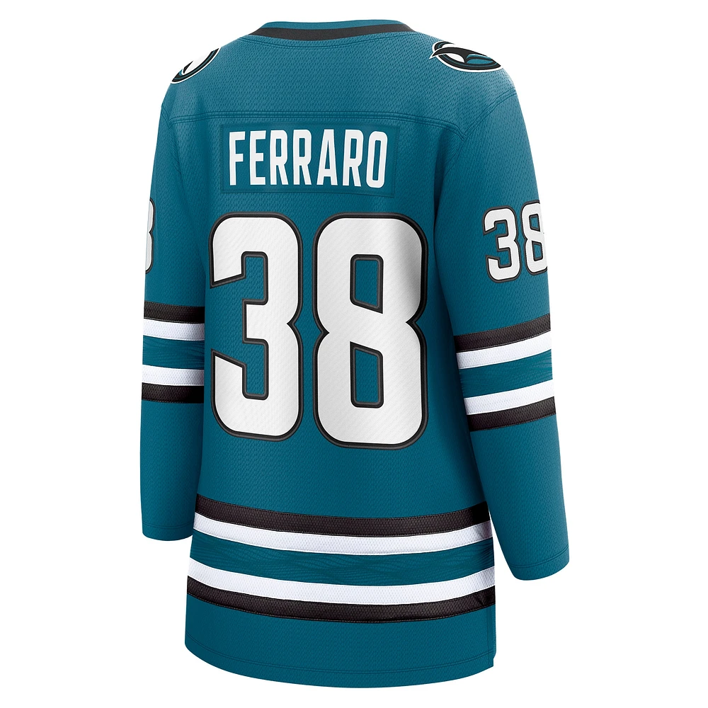 Fanatics pour femmes Mario Ferraro Sarcelle San Jose Sharks Maillot de joueur échappé à domicile