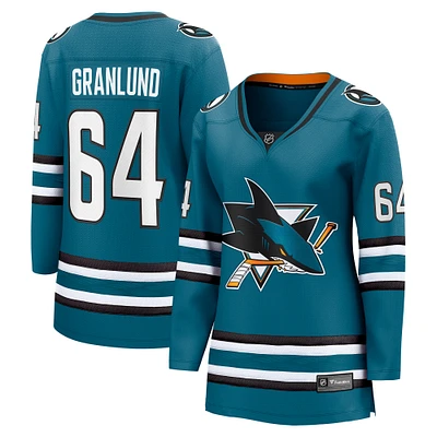 Maillot de joueur échappé à domicile des Sharks San Jose Fanatics Mikael Granlund pour femmes, sarcelle