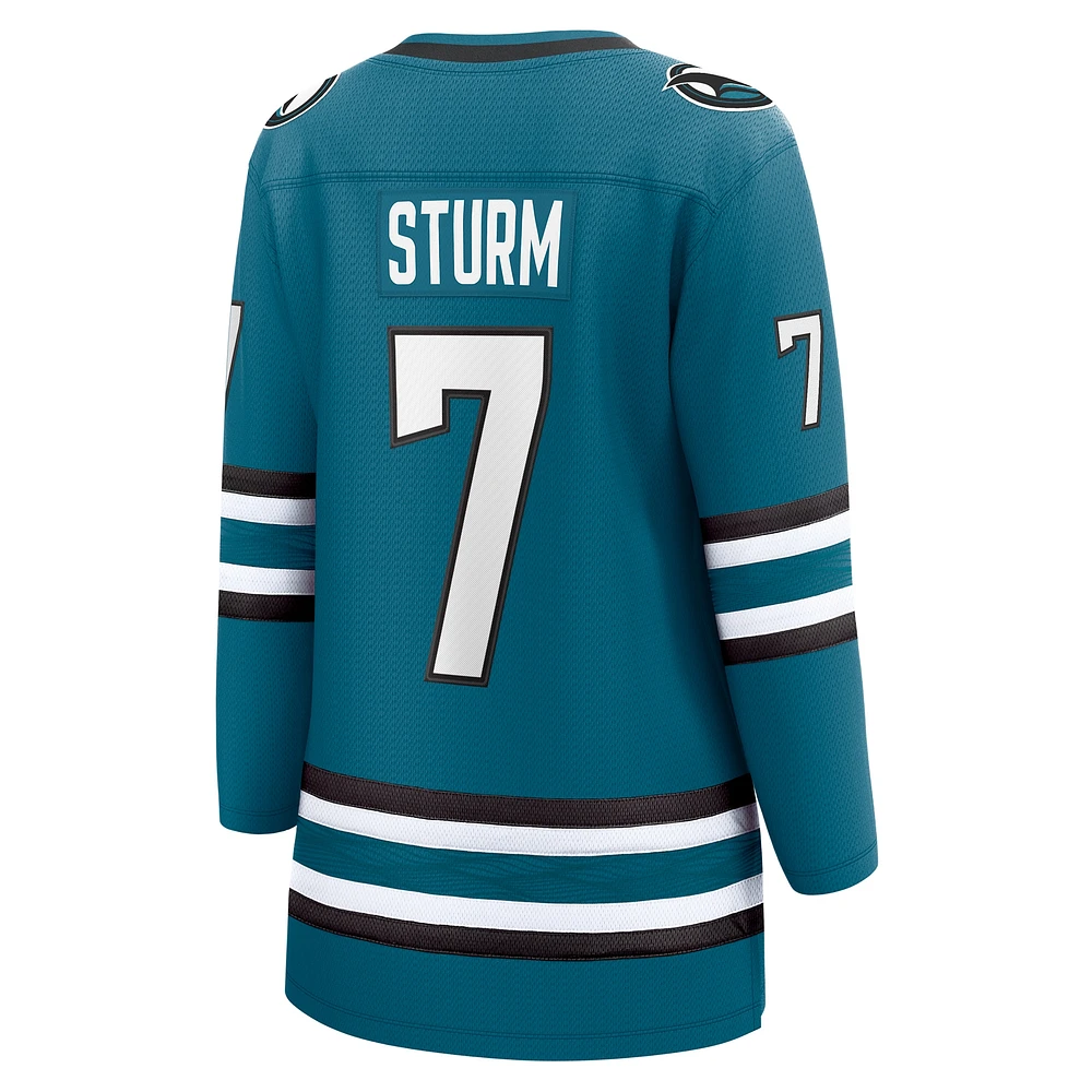 Maillot de joueur échappé à domicile Fanatics Nico Sturm Teal des Sharks San Jose pour femmes