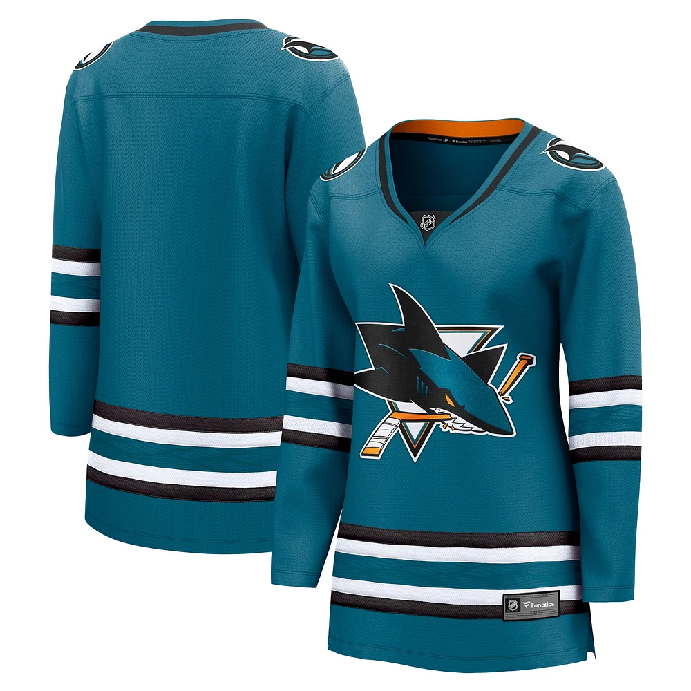 Maillot Breakaway à domicile des Sharks de San Jose Fanatics pour femmes, bleu sarcelle