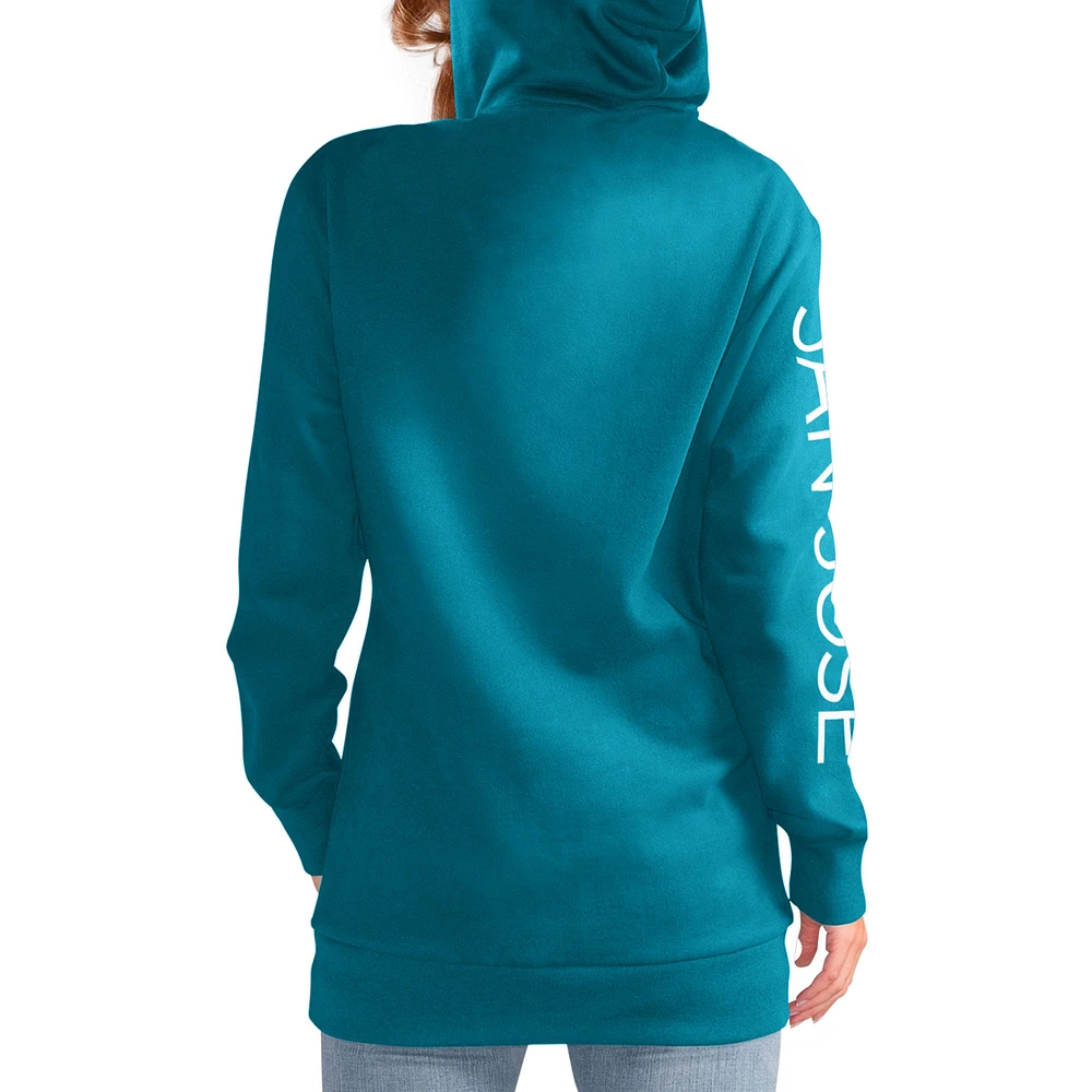 Sweat à capuche pour femmes G-III 4Her par Carl Banks, sarcelle, San Jose Sharks Overtime