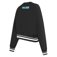 Women's Pro Standard  Black San Jose Sharks Area Code Cropped Pullover Sweatshirt