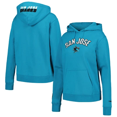 Sweat à capuche classique en chenille Pro Standard pour femmes, sarcelle, San Jose Sharks