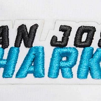 Women's Pro Standard White San Jose Sharks Boxy Script Tail Cropped T-Shirt