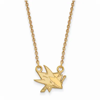 San Jose Sharks Women's Gold Plated Small Pendant Necklace