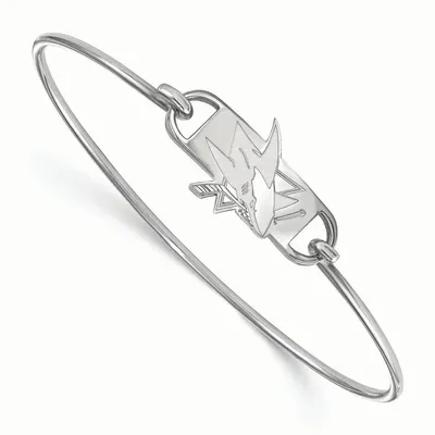 San Jose Sharks Women's Sterling Silver Small Wire Bangle Bracelet