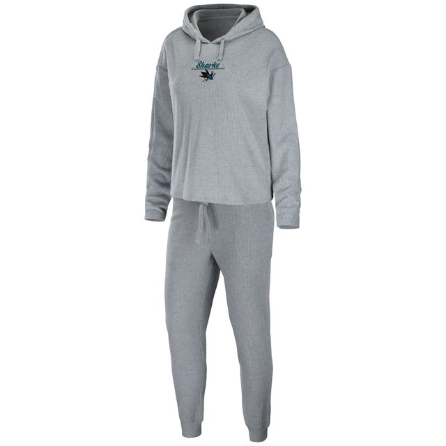 Ensemble de nuit WEAR by Erin Andrews gris chiné avec logo San Jose Sharks pour femme