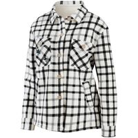 Women's WEAR by Erin Andrews Oatmeal San Jose Sharks Plaid Button-Up Shirt Jacket