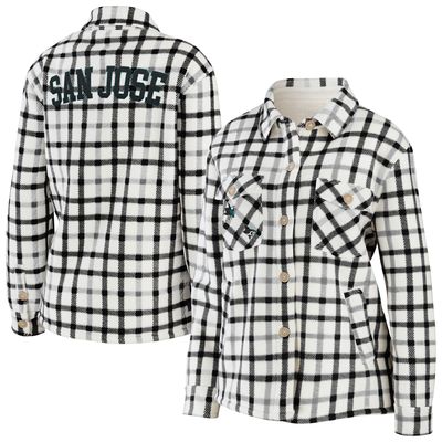 Women's Wear by Erin Andrews Gray New Orleans Saints Button-Up Plaid Long Sleeve Shirt Size: Small