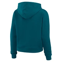 Women's WEAR by Erin Andrews  Teal San Jose Sharks Waffle-Knit Pullover Hoodie