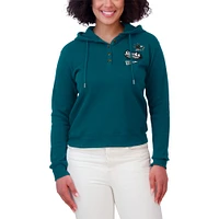 Women's WEAR by Erin Andrews  Teal San Jose Sharks Waffle-Knit Pullover Hoodie