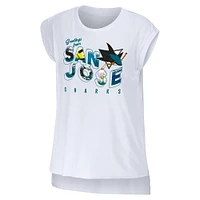 WEAR by Erin Andrews - T-shirt San Jose Sharks Greetings From Muscle blanc pour femmes