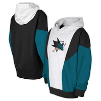 Sweat à capuche en polaire pour jeunes, cendré/noir, San Jose Sharks Champion League