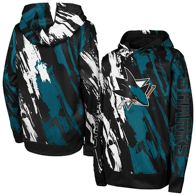 Youth Black San Jose Sharks Master Snipe Pullover Hoodie