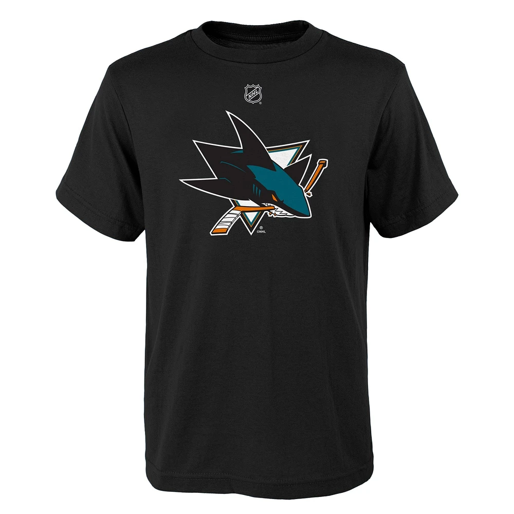 T-shirt noir avec logo principal des Sharks de San Jose pour jeunes