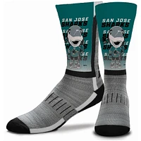 Chaussettes mi-mollet V-Curve mascotte Sharks de San Jose For Bare Feet pour jeunes pour pieds nus