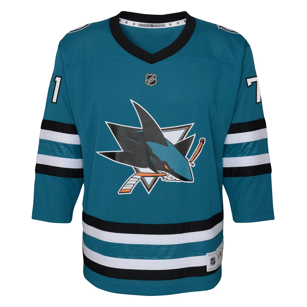 Youth Macklin Celebrini Teal San Jose Sharks Alternate Replica Player Jersey