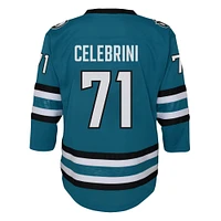 Youth Macklin Celebrini Teal San Jose Sharks Alternate Replica Player Jersey