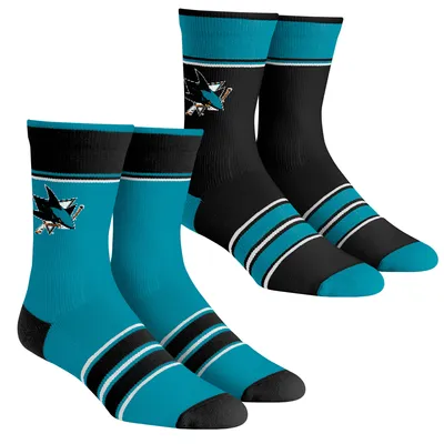 San Jose Sharks Rock Em Socks Youth Multi-Stripe 2-Pack Team Crew Sock Set