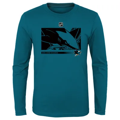 San Jose Sharks Youth Authentic Pro Secondary Logo Long Sleeve T-Shirt - Teal