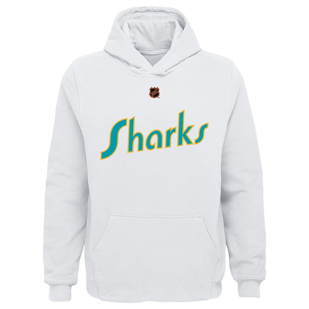 Chandail à capuchon en molleton avec logo primaire San Jose Sharks Special Edition 2.0 blanc pour jeune