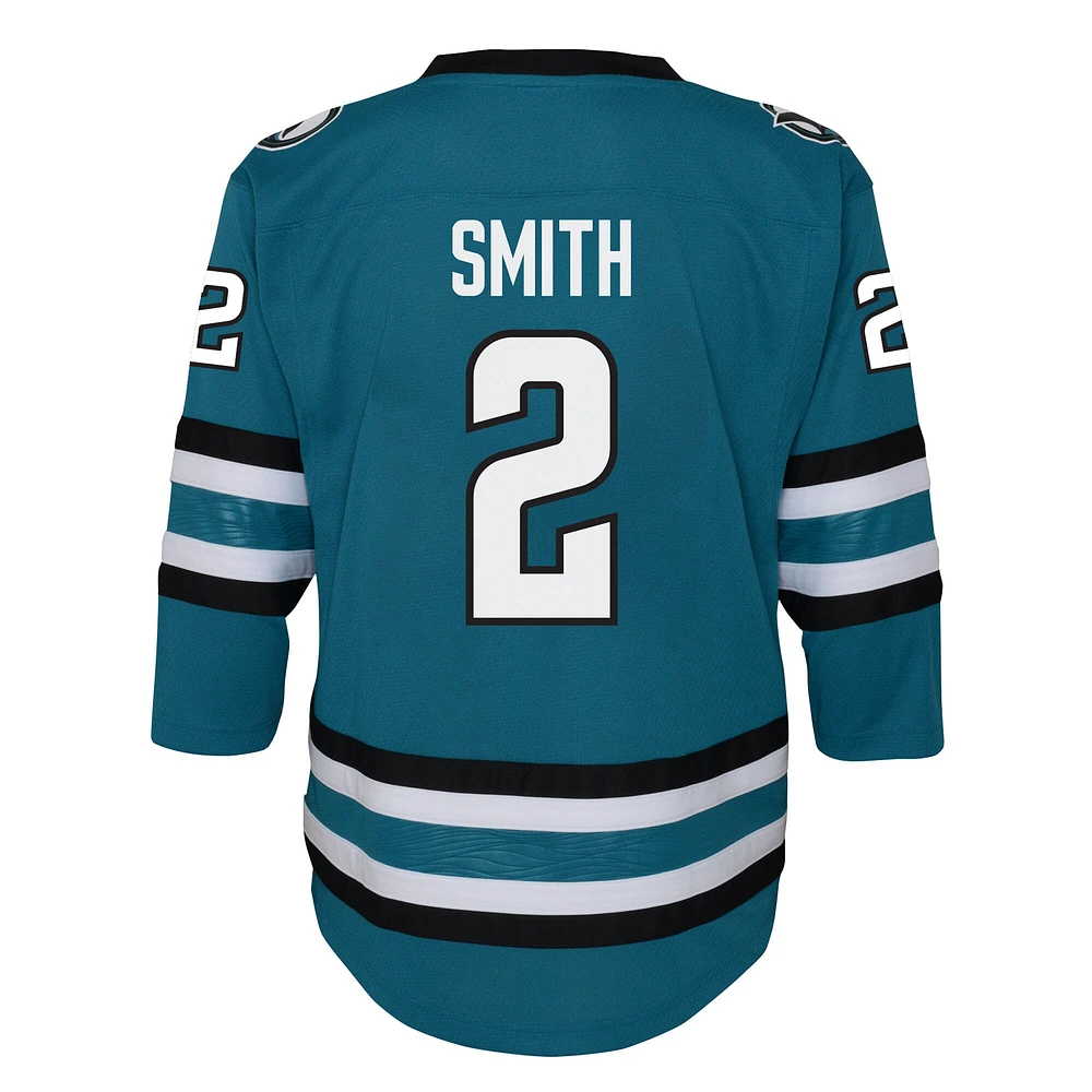 Youth Will Smith Teal San Jose Sharks Home Replica Player Jersey