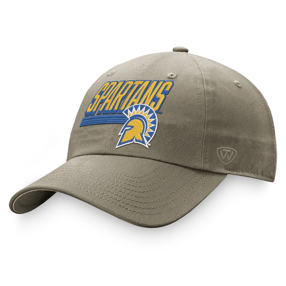 Men's Top of the World Khaki San Jose State Spartans Slice Adjustable Hat