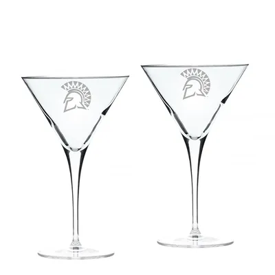 San Jose State Spartans 10 oz. 2-Piece Luigi Bormioli Titanium Martini Glass Set