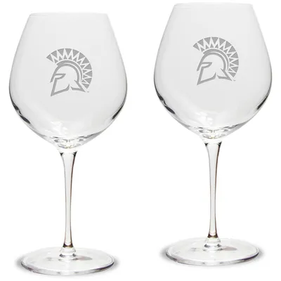 San Jose State Spartans 22 oz. 2-Piece Luigi Bormioli Titanium Robusto Wine Glass Set