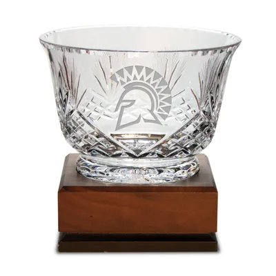 San Jose State Spartans Medium Handcut Crystal Footed Revere Bowl