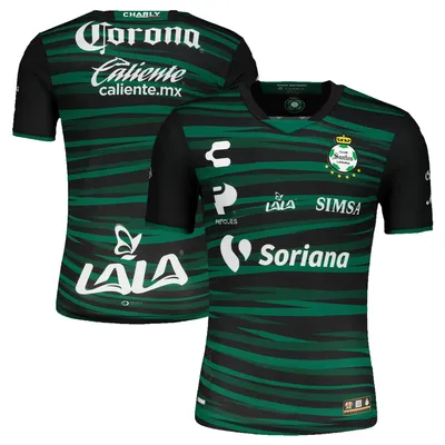 Santos Laguna Charly 2022/23 Away Authentic Blank Jersey - Black/Green