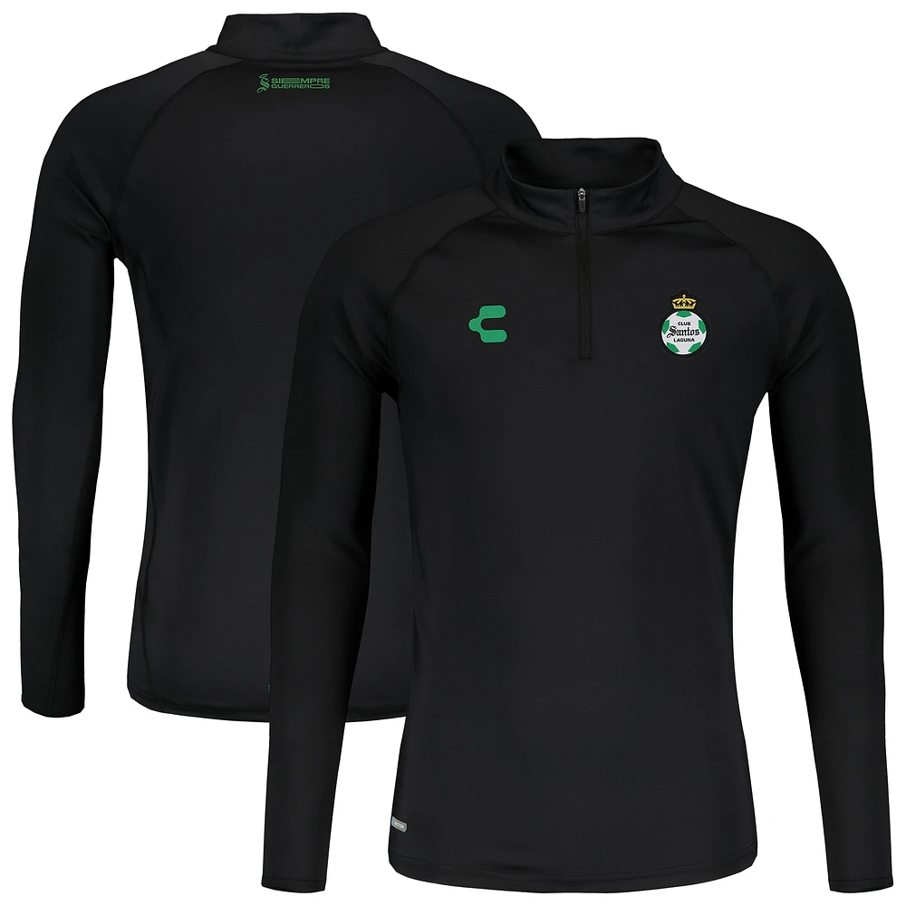 Men's Charly  Black Santos Laguna 2024/25 Quarter-Zip Pullover Top