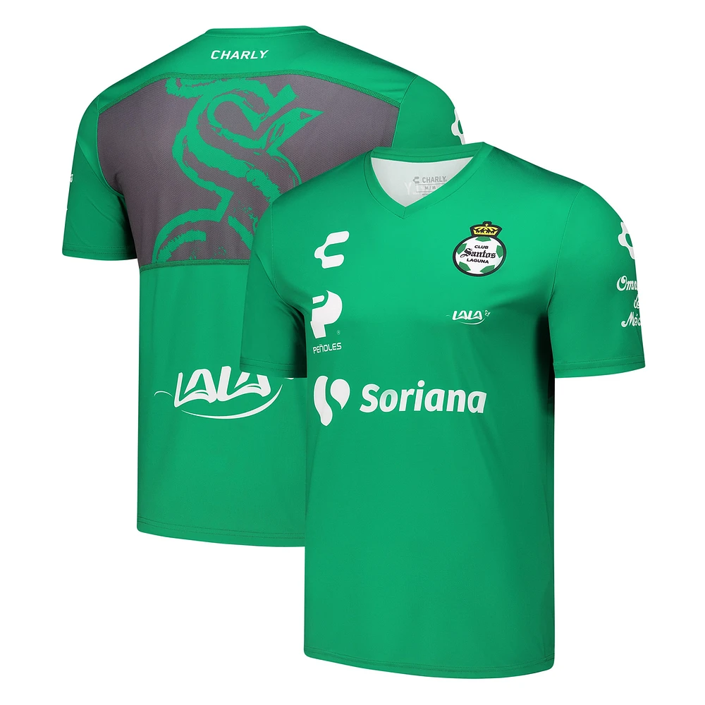 T-shirt Charly Green Santos Laguna 2020/21 pour homme avec logo