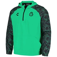 Men's Charly  Green Santos Laguna Half-Zip Windbreaker Hoodie Jacket