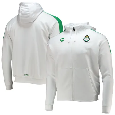 Santos Laguna Charly Warm Up Full-Zip Hoodie Jacket - White/Green
