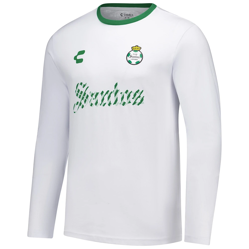 Men's Charly  White Santos Laguna Long Sleeve T-Shirt