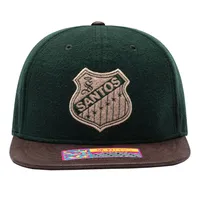 Casquette snapback verte/marron Santos Laguna Prep pour homme