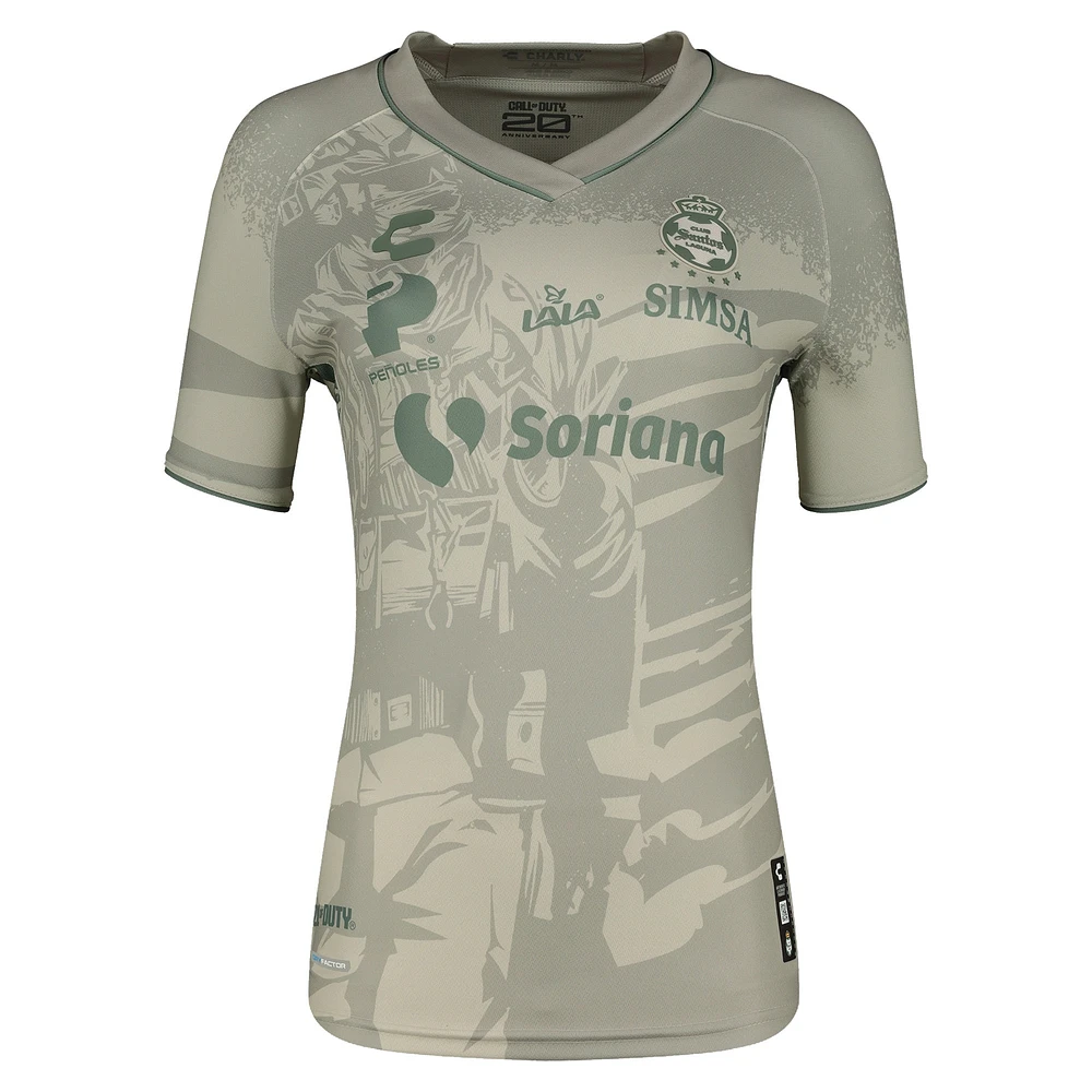 Maillot Charly Crème Santos Laguna 2023/24 Call of Duty Third Authentique Femme