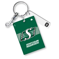 Porte-clés rectangulaire en cuir personnalisé des Roughriders de la Saskatchewan