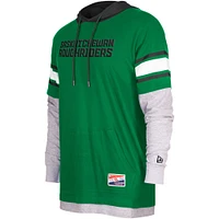 Men's 5th & Ocean by New Era Green Saskatchewan Roughriders Twofer Pullover Hoodie